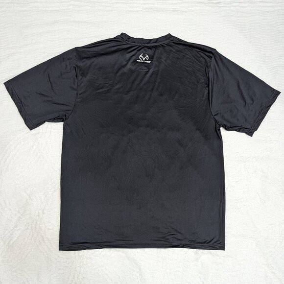 Realtree Men's Short Sleeve Polyester Elastane Base Layer XL Hunt Shirt Black - Picture 4 of 5